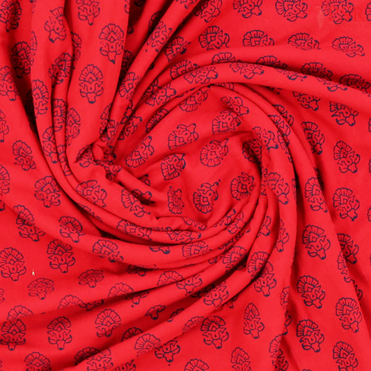 Burgundy Cotton Print Running Material