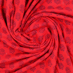 Burgundy Cotton Print Running Material