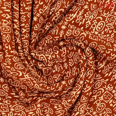 Brown Cotton Print Running Material