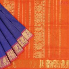 Navy Blue Cotton Silk Saree