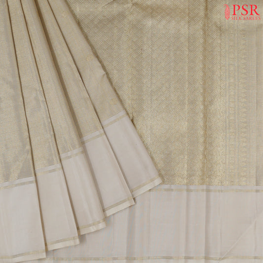Floral Beige Kanchipuram Silk Saree