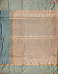 Turquoise Grey Soft Art Silk Saree