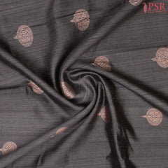 Dark Grey Banaras Jute Silk Saree