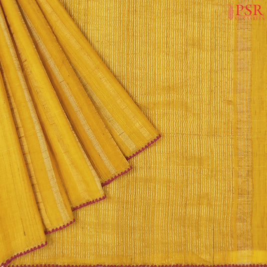 Amber Yellow Kadhi Tussar Silk Saree
