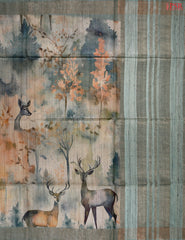 Chamois Tan Kadhi Tussar Silk Saree