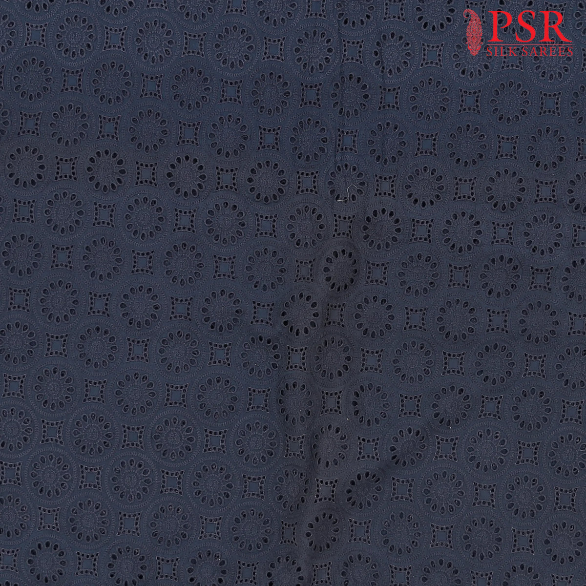 Dark Blue Hacoba Embroidery Running Material
