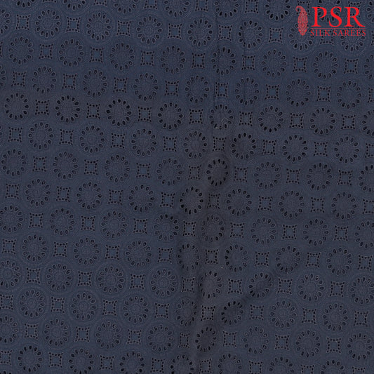 Dark Blue Hacoba Embroidery Running Material