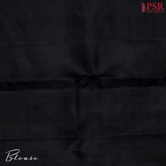 Pearl Beige & Black Kanchipuram Half & Half Silk Saree