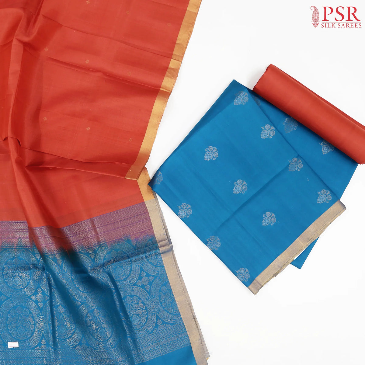 Peacock Blue Silk Dress Material