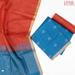 Peacock Blue Silk Dress Material