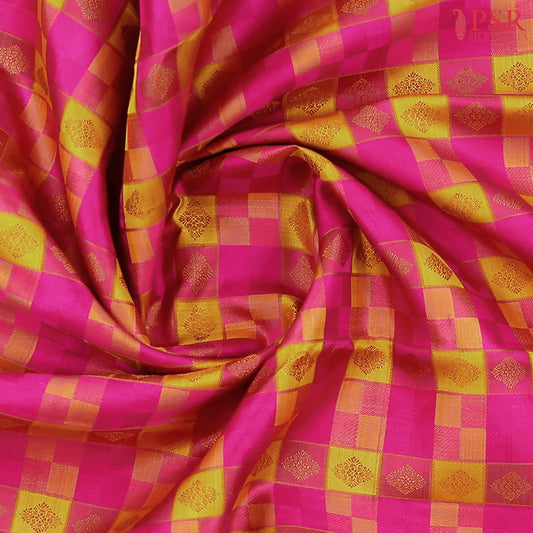 Magenta & Mustard Kanchipuram Silk Saree
