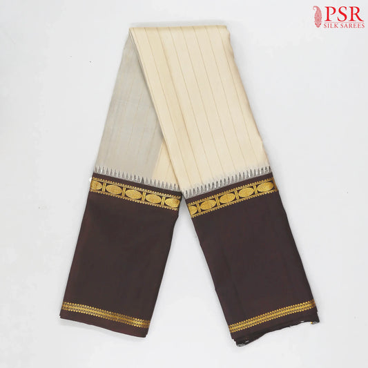 Beige Kanchipuram Silk Saree