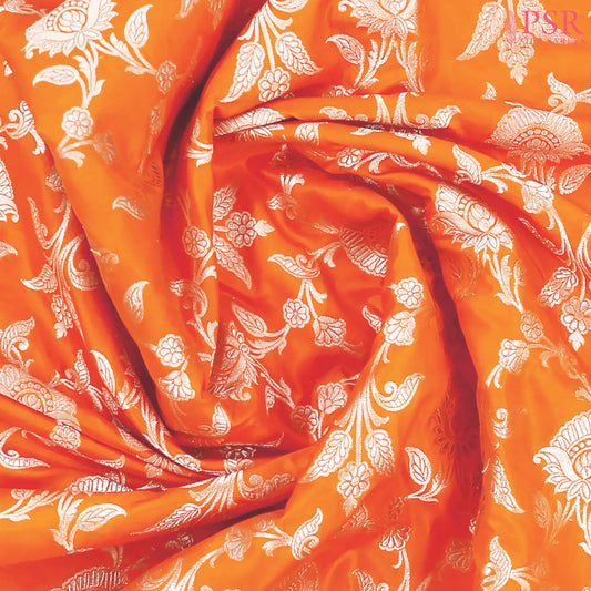 Saffron Banaras Silk Saree