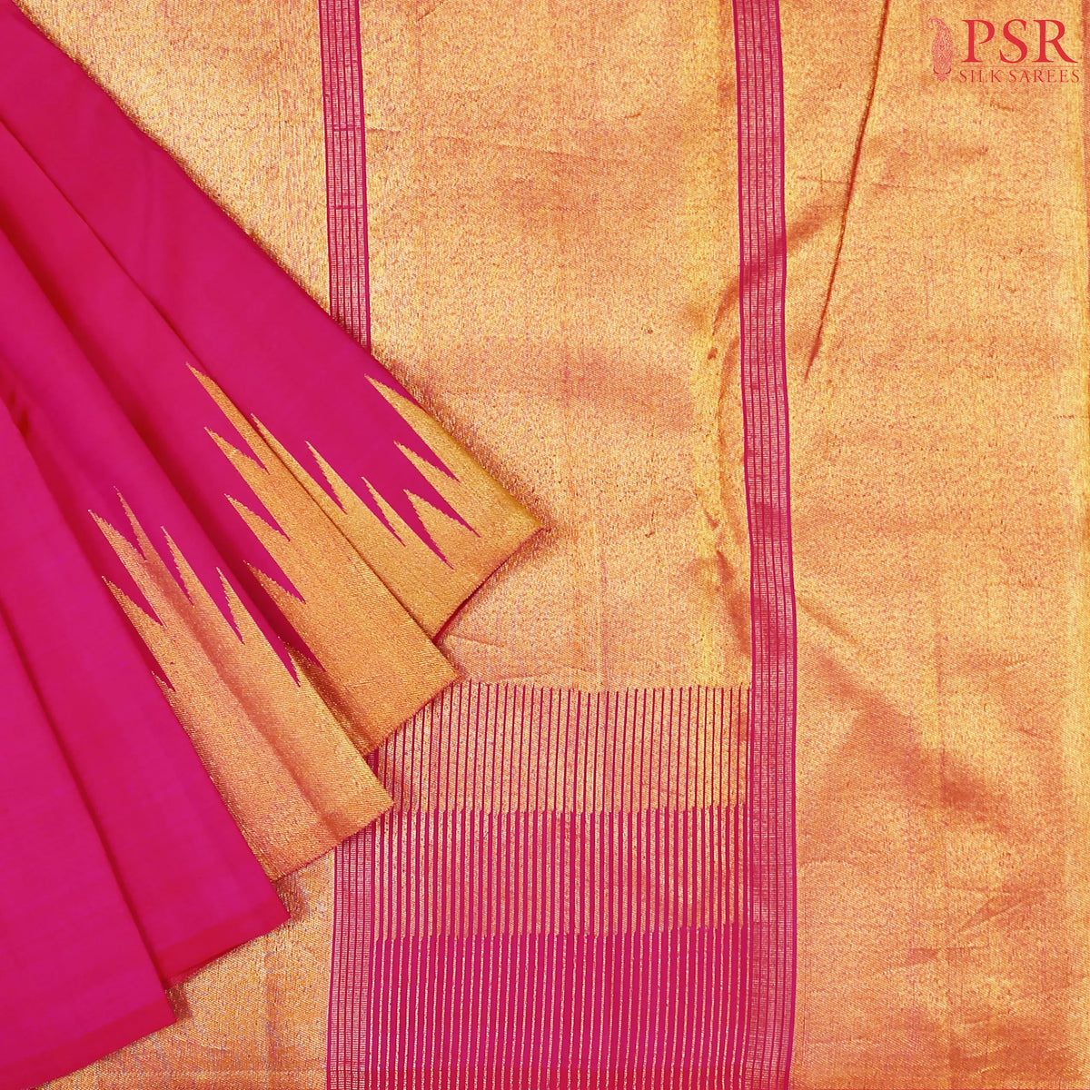 Razzmatazz Pink Kanchipuram Silk Saree