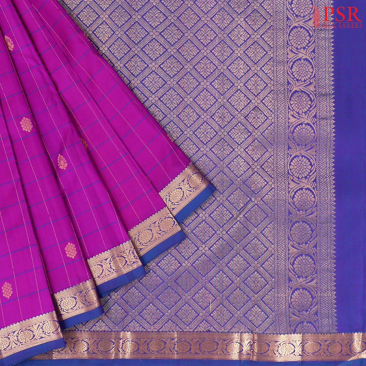 Deep Magenta Fancy Kanchipuram Silk Saree