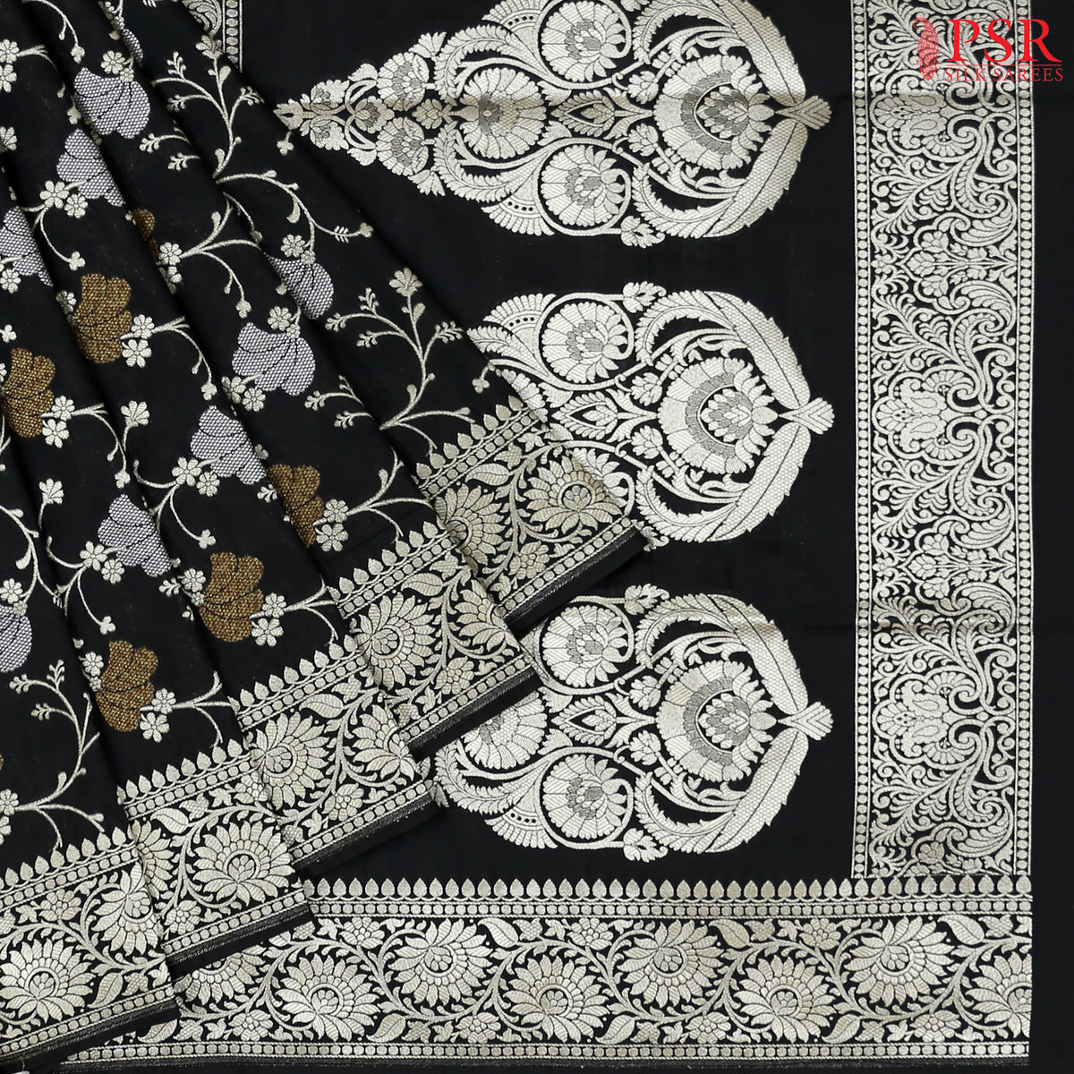 Black Banaras Art Silk Saree
