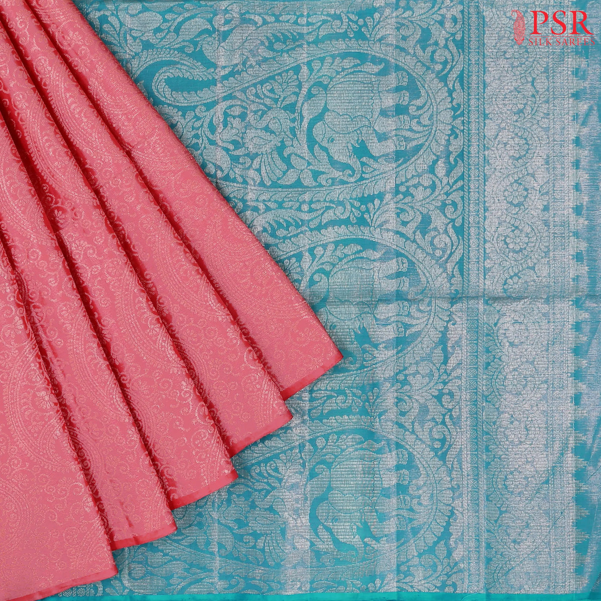Flamingo Pink Tissue Soft Silk Saree