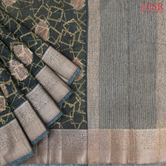 Dark Green Bamboo Silk Sarees