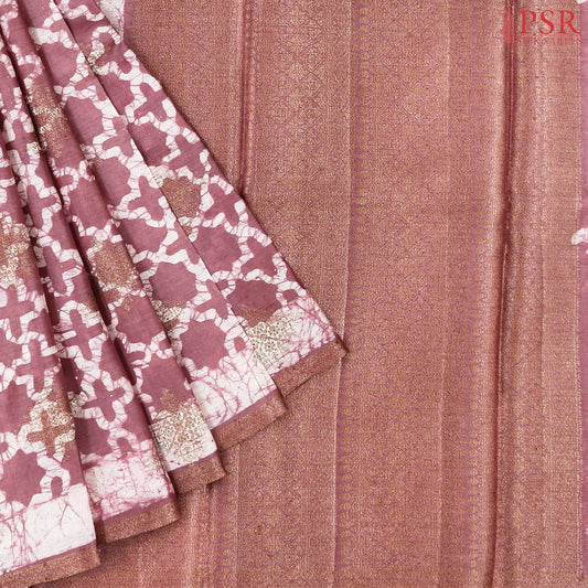 Onion Pink Banaras Tussar Silk Saree