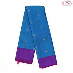 Peacock Blue Kanchipuram Silk Saree