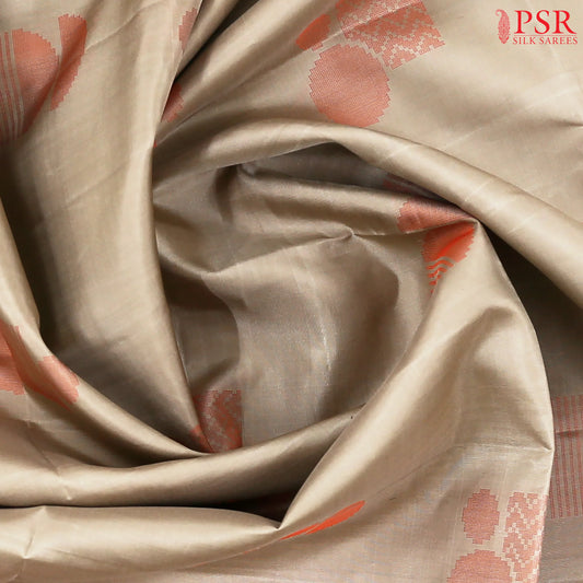 Chikoo Beige Soft Silk Saree