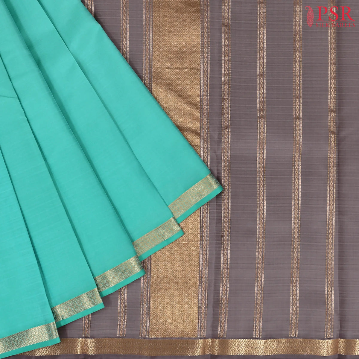 Turquoise Blue Arani Silk Saree