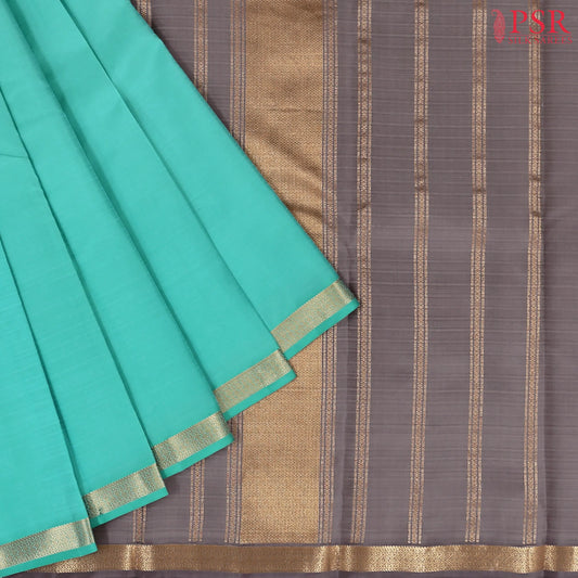 Turquoise Blue Arani Silk Saree