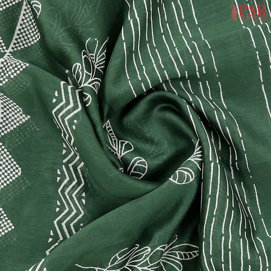 Hunter Green Chanderi Silk Cotton Saree