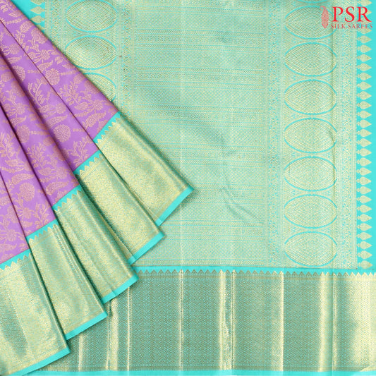 Orchid Purple Kanchipuram Jacquard Silk Saree