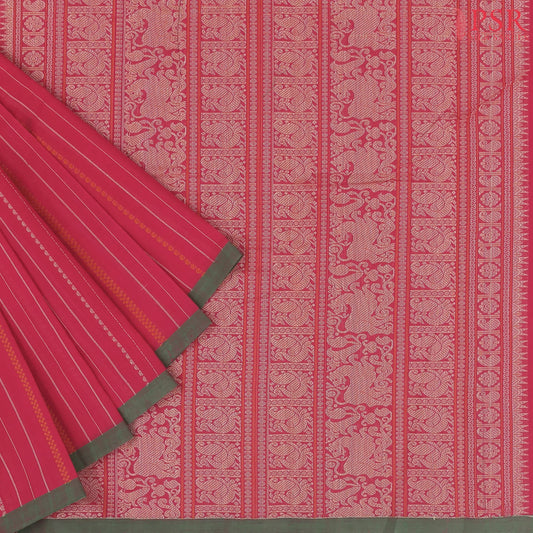 Cerise Pink Kalakshetra Kovai Cotton Saree