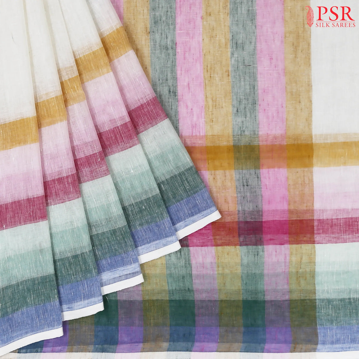 Off White Linen Saree