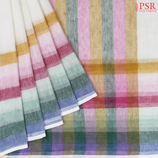 Off White Linen Saree