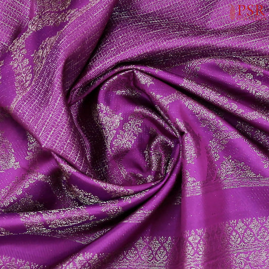 Dark Amethyst Violet Kanchipuram Silk Saree
