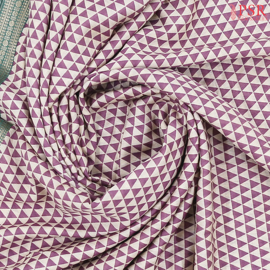 Light Beige & Orchid Assam Saree