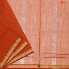 Dark Orange Maheshwari Silk Cotton Saree