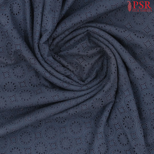 Dark Blue Hacoba Embroidery Running Material