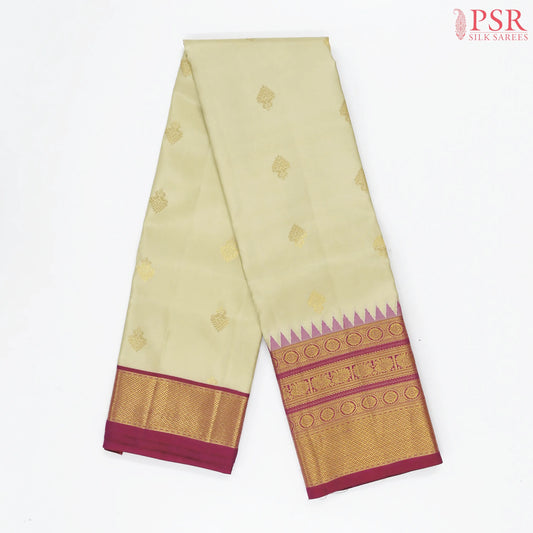 Olive Beige Kanchipuram Silk Saree