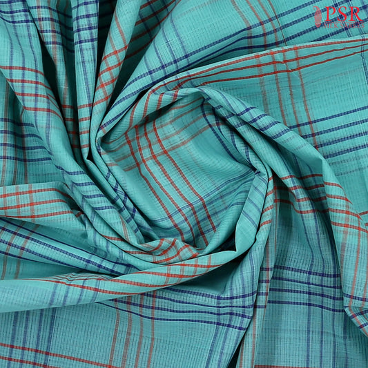 Turquoise Mangalagiri Cotton Saree