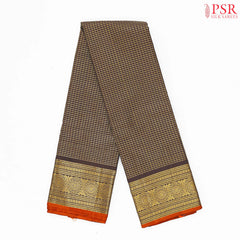 Brown Kanchipuram Silk Saree