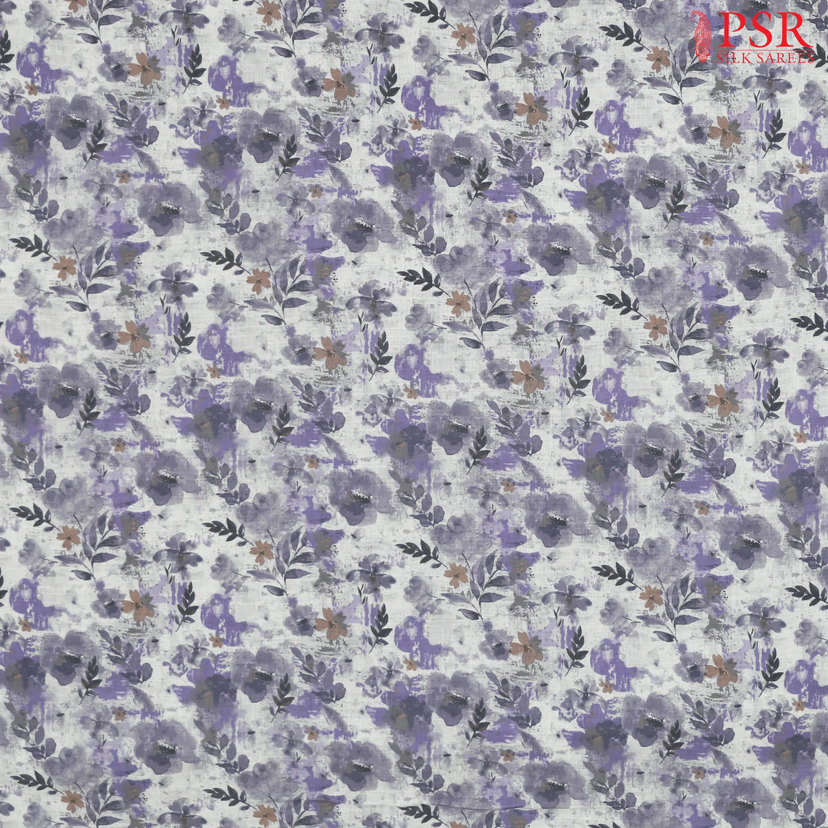 Pastel Blue Linen Print Running Material