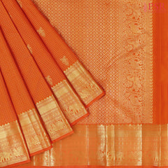 Saffron Orange Kanchipuram Silk Saree