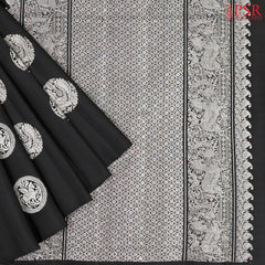 Dark Pink & Black Kanchipuram Silk Saree