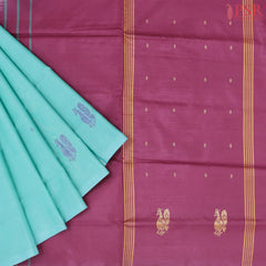 Turquoise Vazhainaar Silk Saree