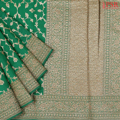 Emerald Green Chiniya Silk Saree