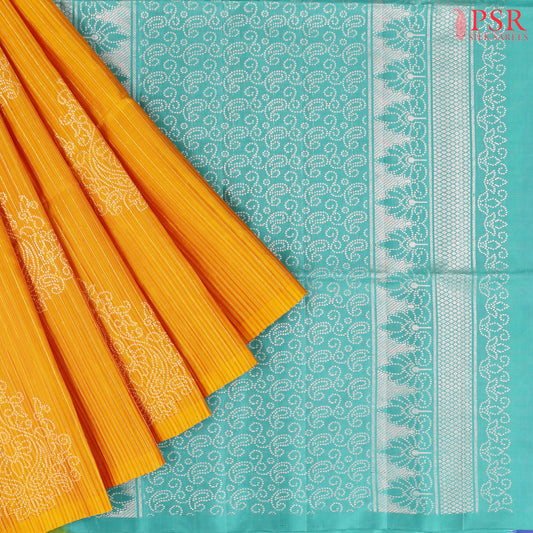 Amber Yellow Soft Silk Saree