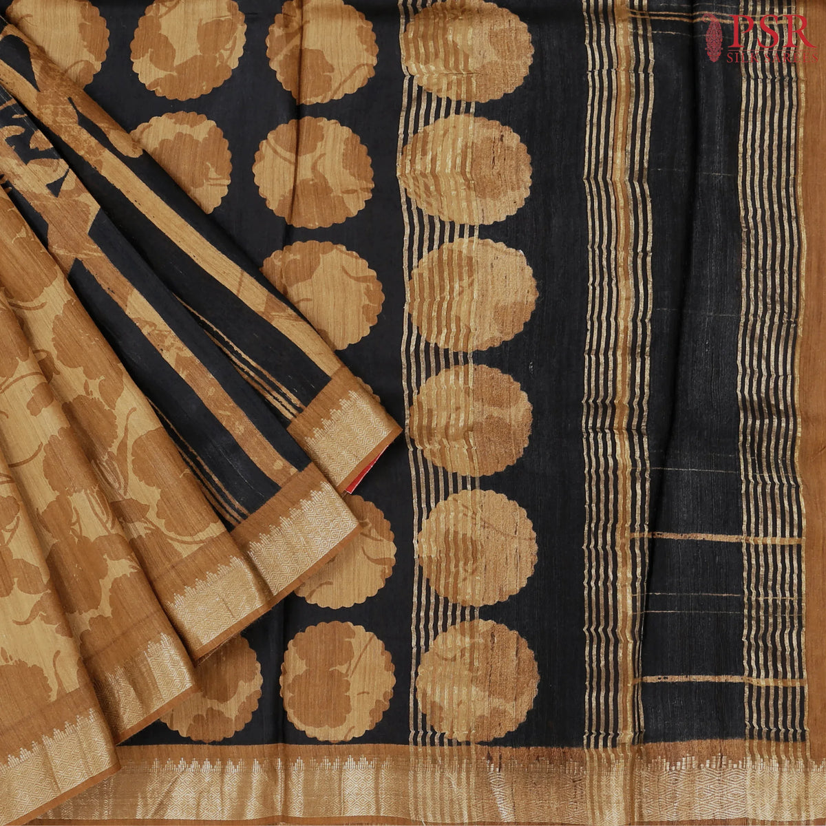 Mustard Brown Munga Silk Saree