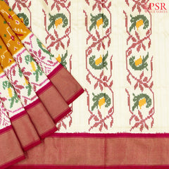 Dark Mustard Yellow Pochampally Silk Saree