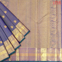 Dark Peacock Teal  Kanchipuram Silk Saree