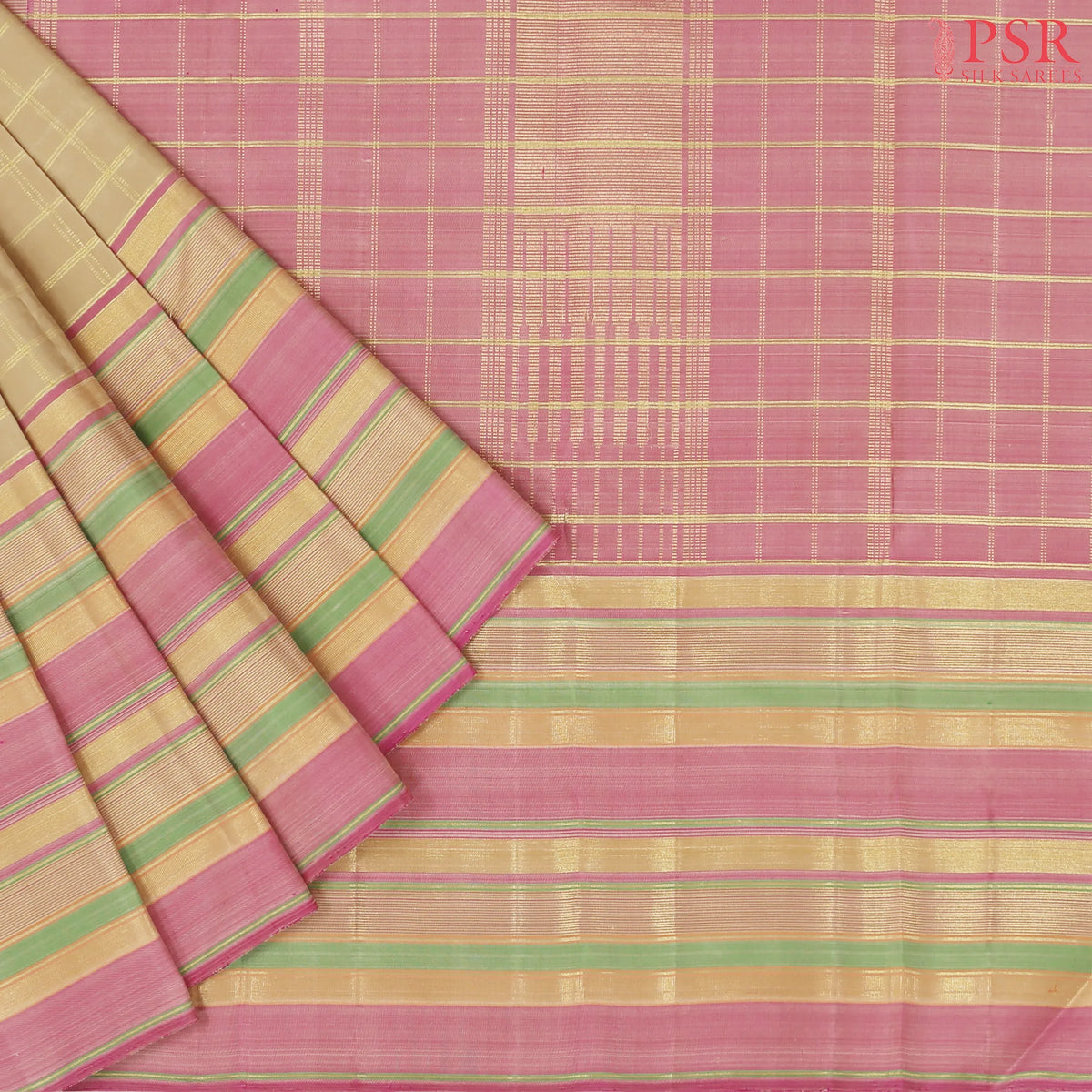 Tan Kanchipuram Silk Saree