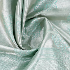 Pastel Turquoise Kanchipuram Jacquard Tissue Silk Saree